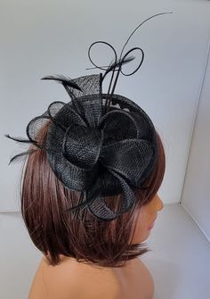 Black Fascinator With Flower Headband and Clip Wedding Hat,Royal Ascot Ladies Day Size: approx :- small size base  small Size  Material:-,Feathers,Sinamay ,Veil Note :- I can't accept return.. Thanks                                                          Customer's returns fascinator or other items  to me so shop will deduct shipping cost from refund  Which shipping cost shop will pay or paid for customer orders  Thank you Black Hat-style Headpieces For Wedding, Black Hat Headpiece For Wedding, Structured Crown Black Headpiece For Wedding, Black Structured Crown Headpiece For Weddings, Black Hat Style Headpieces For Wedding, Black Mini Hat For Wedding At Royal Ascot, Black Mini Hat For Kentucky Derby Wedding, Adjustable Black Headpiece For Royal Ascot, Fitted Black Hair Accessories For Kentucky Derby