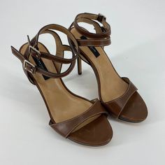 Ann Taylor | Sling Back Brown Leather Heels 7.5. New With Tags No Flaws. Double Buckle Closure Color: Cognac / Brown Tags: Heels, Summer, Peep Toe, Stappy, Fancy, Evening, Date Night Brown Heels With Buckle Closure For Office, Classic Ankle Strap Sandals For Office, Classic Office Sandals With Ankle Strap, Leather Ankle Strap Sandals For Office, Elegant Brown Ankle Strap Heels, High Heel Sandals With Buckle Closure, Brown Ankle Strap Heels For Evening, Office Sandals With 4-inch High Heel, High Heel Sandals With 4-inch Heel For Office