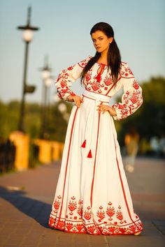 Long Sleeve Floor Length Linen Wedding Dress, White and Red Dress Floral Embroidered Kaftan Maxi Dress Boho Vyshyvanka Ethnic Folk Dress - Etsy Australia Bohemian Long Sleeve Gown For Traditional Ceremonies, Elegant White Embroidered Dress For Festivals, Elegant Red Maxi Dress For Traditional Ceremonies, Traditional White Maxi Dress With Intricate Embroidery, Bohemian White Gown With Intricate Embroidery, White Bohemian Gown With Intricate Embroidery, White Floor-length Dress With Intricate Embroidery, White Floor-length Embroidered Dress With Intricate Detail, White Embroidered Dress For Wedding And Festivals