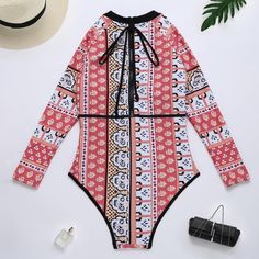 Buy More! Save More!

Note: when you place an order, please leave your full name to ensure the normal delivery; Due to manual measurement, please allow a 1-3 cm deviation in size. White Long Sleeve Bodysuit For Vacation, Fitted Long Sleeve Bodysuit For Vacation, Casual Long Sleeve Beach Bodysuit, Printed Long Sleeve Beachwear Bodysuit, Printed Long Sleeve Bodysuit For Beachwear, Pink Long Sleeve Printed Bodysuit, Fitted Long Sleeve Bodysuit For Beach Season, Red Long Sleeve Swimwear For Summer, Summer Long Sleeve Printed Bodysuit