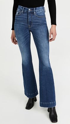 Good American Good Legs Flare Deep V Back | SHOPBOP Dark Wash Flares With Five Pockets For Fall, Medium Wash Denim Flares For Fall, Mid-rise Medium Wash Flares For Fall, Flare Cropped Jeans In Medium Wash For Fall, Spring Dark Wash Flares With Five Pockets, Denim Blue Straight Leg Flares For Fall, Medium Wash Flare Bottoms For Fall, Mid-rise Denim Blue Flares For Fall, High Rise Cotton Flares For Fall