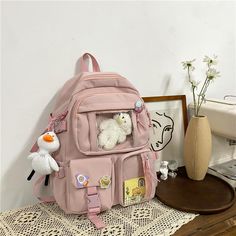 [{ product_title }}- Bobo's House School Romanticized, Duck Backpack, Kawaii Backpack, Large Capacity Backpack, Backpack Waterproof, Student Bag, Estilo Preppy, Style Preppy, Cute Backpacks