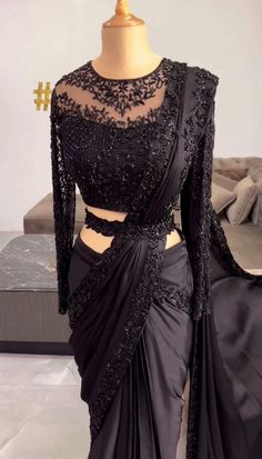 Instagram$Facebook Follow Us :- @jayamarfab Heavy Party Wear Black Silk Saree In Th-red with Sequence Work Indian Wedding Wear Saree Sabyasachi Saree. Saree, Indian Wedding saree, party Wear Saree, Wedding wear, Festival Saree, Ready To Wear saree, Indian outfit, Indian wedding Dress, Indian Bridal saree, Desiger saree, saree for girls, Wedding wear, saree, saree with blouse, ready to wear saree, bollywood saree, beautiful saree, women saree, soft net saree 𝗙𝗮𝗯𝗿𝗶𝗰 𝗗𝗲𝘁𝗮𝗶𝗹𝘀 :- Saree- Fitted Pre-draped Saree With Zari Work For Wedding, Embellished Long Sleeve Pre-draped Saree For Party, Formal Black Pre-draped Saree With Resham Embroidery, Formal Fitted Pre-draped Saree With Cutdana, Black Pre-draped Saree With Cutdana, Black Pre-draped Saree With Zari Work For Wedding, Black Pre-draped Saree With Pallu For Party, Elegant Evening Choli For Festivals, Bollywood Style Traditional Wear With Unstitched Blouse For Evening