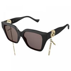 Elevate your style with the luxurious Gucci GG1023S 005 Black/Brown cat eye sunglasses, exclusively available at OSSA FRAMES.  Crafted from high-quality acetate, these exquisite sunglasses feature a sleek black frame that exudes sophistication and elegance. The contrasting brown lenses add a touch of warmth and glamour, making these sunglasses the perfect accessory for any fashion-forward woman.  With a lens socket width of 54, these sunglasses provide excellent coverage and protection from the sun's harsh rays. The full rim frame design ensures durability and longevity, so you can enjoy these stylish shades for years to come.  Designed for the modern woman who appreciates fine craftsmanship and attention to detail, the Gucci GG1023S sunglasses are sure to turn heads wherever you go. The s Fall Sunglasses, Victorinox Swiss Army, Brown Cat, Brown Sunglasses, Buy Gucci, Prada Designer, Gucci Sunglasses, Timeless Accessories, Eyewear Design