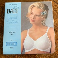 A Brand-New Bali, Unused, And Unworn Item Still In Box Size 38d Pattern: Argyle/Diamond "Dressed In Diamonds" Straps: Restricted Stretch Front Adjustable Cups: Unlined Seamed Underwire Closure: 3 Hooks With 3 Adjustment Settings Accents: Bow Style: Full Coverage Nylon/Polyester Hand Wash Recommended Imported Any Questions? Bali Bra, Bali Bras, White Lace Bra, Argyle Diamonds, Bow Style, Diamond Dress, Blue Bra, Minimiser Bra, Bra Style