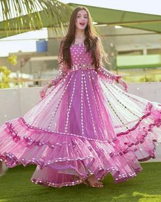 Wedding Dress For Kids Girl Indian, Mirror Work Gown, Bridal Dresses 2022, Long Gown Design, Lace Dress Design, Bridal Dresses Pakistan, Pink Gown, Dresses 2022