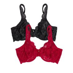 A little goes a long way. The Smart&Sexy Signature Lace Unlined Underwire Bra 2-Pack has the weightlessness of a bralette with the added boost of an underwire. The full coverage lace bra is designed with scalloped floral lace trim and stretchy fabric that gives you a natural looking lift. Never compromising shape and support, this full coverage bra hugs your curves and is comfortable enough to wear all day long, no wonder its our #1 best-selling unlined bra. Layer it under tops or pair with any Unlined Bra, Lace Neckline, Full Coverage Bra, Plus Size Bra, Feminine Look, Full Figured, Underwire Bra, Lace Bra, Stretchy Fabric