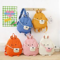 Gender: Neutral/Both Men and Women Material: Canvas Features: Burden Reduction Style: Childlike cute Pattern: Animal Fashion Element: Sewing Line Occasion: School Education Canvas Cartoon, Toddler Stuff, Kids Bag, Cartoon Bag, Animal Bag, Diy Bags, Childrens Backpacks, Cute Canvas, School Education