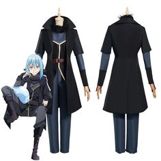 That Time I Got Reincarnated as a Slime Rimuru Tempest Outfits Cosplay – Cossky Rimuru Tempest Outfits, Anime Style Cosplay Costume With Anime Print, Black Anime Costume For Winter, Winter Anime Costumes, Fantasy Outerwear For Cosplay Events, Anime Cosplay Costume With Long Sleeves For Fantasy Events, Anime Style Cosplay Costume For Fantasy Events, Winter Anime Cosplay Costume, Anime Style Long Sleeve Costumes For Fantasy Events