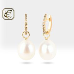 "Baroque Pearl Earrings / Brown Diamond Earrings / Pearl Detachable Hoop Earrings / 14K Solid Gold Earrings / Fine Jewelry By Chelebi Brown Diamond Baroque Pearl Earrings are made with natural diamonds and freshwater baroque pearls. It is 14K solid gold. Carat's information is for a pair of earrings. You can wear it with or without the pearls. The pearl of the earring is detachable, so you can only use your earring as hoop earrings. If you attach the pearl part to your chain, you will have an elegant pearl necklace.  These Brown Diamond Baroque Pearl Earrings will be great for daily use or gifting.                            DETAILS ✶ Gold Kt: 14K Solid Gold ✶ Gold Color: Yellow, Rose, White Gold ✶ Internal Height of Hoop: 7 mm ✶ External Height of Hoop: 12 mm ✶ Internal Width of Hoop: 8 m Elegant Small Hoop Clip-on Earrings, Elegant Small Hoop Jewelry With Bail, Elegant Small Hoop Bridal Earrings For Pierced Ears, Elegant Clip-on Huggie Earrings, White Elegant Huggie Earrings, Elegant Huggie Clip-on Jewelry, Elegant Oval Pierced Huggie Earrings, Small Hoop Pearl Drop Earrings For Formal Occasions, Baroque Pearl Earrings