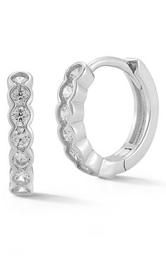 Add essential shine to daytime and evening ensembles in these bezel-set hoop earrings. 1/2" drop Snap-post closure Sterling silver/rhodium plate or 14k-gold plate/cubic zirconia Imported Classic Adjustable Hoop Earrings For Anniversary, Classic Round Huggie Earrings With Sparkling Stones, Classic Huggie Earrings With Sparkling Stones For Anniversary, Anniversary Hoop Earrings With Bezel Setting, Anniversary Bezel-set Huggie Hoop Earrings, Anniversary Bezel Set Huggie Hoop Earrings, Anniversary Huggie Hoop Earrings With Bezel Setting, Hoop Huggie Earrings With Bezel Setting For Anniversary, Classic Slippers