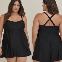 Torrid Wireless Mid Convertible Strap A-Line Swim Dress W/ Brief Msrp: $104.50 Size: 1 New With Tags! Fit A-Line Silhouette. Full Coverage. Wire Free, Lightly Lined Cups. Removable Straps. Materials + Care Nylon-Blend Knit Fabric. 82% Nylon, 18% Spandex. Machine Wash Cold. Line Dry. Imported. Details Upf 50+ Modesty Pad. Lined With Mesh. Silicone Piping. Black Poolside Dress With Built-in Bra, Black 4-way Stretch Sleeveless Dress, Black Sleeveless 4-way Stretch Dress, Black 4-way Stretch Dress, Black Sleeveless Dress With 4-way Stretch, Black Swim Dress With Adjustable Straps For Poolside, Beachwear Black Swim Skirt With Built-in Bra, Black 4-way Stretch Tankini For Summer, Black Stretch Swim Skirt With Built-in Bra