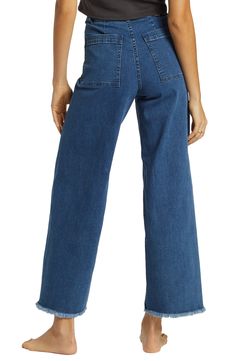 These high-waist jeans are ready for a sunset stroll with frayed hems and an easygoing wide-leg silhouette. 28" inseam; 22" leg opening; 12" front rise; 16" back rise (size 29) 98% cotton, 2% elastane Machine wash, tumble dry Imported Free Falling, Waist Jeans, Trouser Jeans, High Waist Jeans, Billabong, Wide Leg Jeans, Leg Jeans, Wide Leg, High Waist