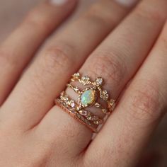 Gorgeous Sofia Zakia Ring Solid 14k Gold With Opal And Diamonds Barely Worn, Like New Condition Perfect As A Pinky Ring Price Negotiable Pretty Wedding Rings, Sofia Zakia, Ornate Ring, Ring Color, Pinky Ring, Womens Jewelry Rings, Sofia, Opal, Like New