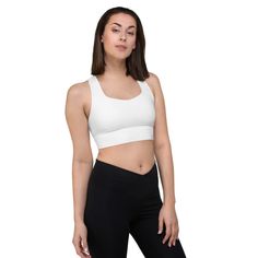 New Product Alert...This FW21 Athleisure Collection has new Functional yet Fashionable pieces including these Long-Line Sports Bras... Our Long-Line Sports Bra is the perfect workout top for exercising. The compression fabric along with double-layered front and shoulder straps ensures great support during your HIIT routine or out for a Run. Wear it while exercising or style it as a streetwear top in or out of the gym!Size Inclusive for the Petite to the Plus Size (XS-3XL) these Bras are availabl The Perfect Workout, Pumping Iron, Perfect Workout, High Impact Sports Bra, White Sports Bra, Streetwear Tops, High Intensity Workout, Swimwear Bottoms, Compression Fabric