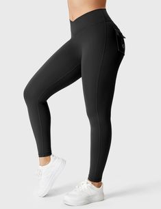 Experience comfort and style with the V-Waistband Charm Leggings, crafted from super-soft, breathable fabric. The high waist compression offers a tummy-tuck effect, while the seamless design and handy pockets complete your workout ensemble.   Feature    V cross waistband   No front seam   Scrunch butt   Dual back pockets   Tummy control   High elasticity, lightweight   Moisture-wicking, breathable    Fabric      75% Nylon + 25% Spandex Summer Clearance Sale, Sport Bra Top, Women Workout, Leggings With Pockets, Gym Yoga, V Cuts, Gym Wear, Cinched Waist, Comfort Style