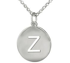 Cut out a little time for showing off your personal style with this initialed necklace. Silver Monogram Initial Pendant Charm Necklace, Silver Monogram Charm Necklace With Initial Pendant, Personalized Tan Sterling Silver Initial Necklace, Silver Initial Necklace With Cable Chain As Gift, Silver Cable Chain Necklace With Initial Pendant, Personalized Initials, Initial Pendant, Round Pendant, Personal Style