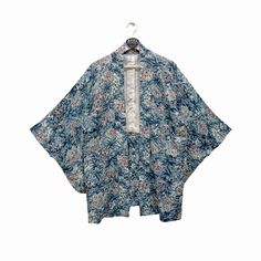 "Measurements are taken with the garment Manually. Condition: Pre-owned P-Pit to pit / chest L-Lenght S-Sleeve In inches\" Comment : (refer picture) Ask For More Details. Have a Good day! ATFL.Lab®" Cotton V-neck Kimono With Floral Print, Printed Cotton V-neck Kimono, Spring Cotton Blouse With Kimono Sleeves, Blue Cotton Kimono For Daywear, Cotton Floral Print Kimono For Daywear, Blue Long Sleeve Kimono With Floral Embroidery, Blue Floral Embroidered Kimono For Spring, Traditional V-neck Kimono For Spring, Casual Cotton Kimono With Floral Embroidery