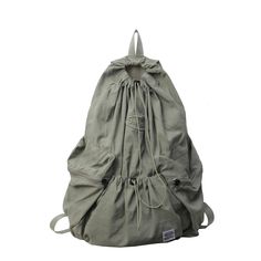 UAKISS - Design Women's Big Cloth Drawstring Backpacks 2024 Summer New Trend Y2K Korean Fashion Backpack Lady Travel Back Packs SIZE: (Width)29cm * (Height)42cm * (Thickness)15cm Multifunctional Backpack For Streetwear, Khaki Nylon Backpack With Pockets, Casual Khaki Duffle Bag For Outdoor, Large Capacity Backpack For Streetwear, Khaki School Backpack With Pockets, Casual Khaki Nylon Backpack, Large Capacity Backpack For Streetwear And Back To School, Green Casual Duffle Bag For Outdoor Activities, Large Capacity Backpack For Back To School Streetwear