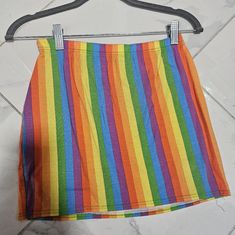 Skirt From Boohoo. I Wasn't Sure My Size So I Ordered 2. Uk Size 12 Weird Kid, Rainbow Skirt, My Size, Crazy Kids, Kid Stuff, Womens Skirt, Size 12, Size 10, Rainbow