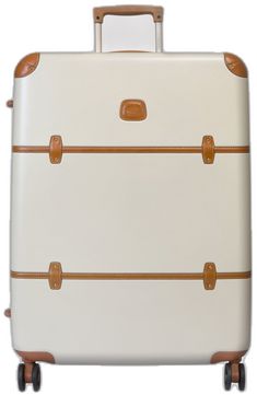 Cream Large Luggage, Color Lines, Leather Logo, Luxury Travel, Full Grain Leather, Color Matching, Grain, Exterior, Cream