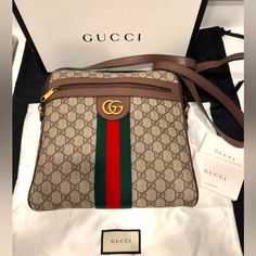 I Purchased This Bag At The Gucci Store At South Coast Plaza In Ca In 2017. I've Used It Twice And It Has Been Stored Since Then. Like New Condition, No Call Outs, No Odors. Gucci Messenger Bag Neutrals Gg Supreme Gold-Tone Hardware Single Adjustable Shoulder Strap Leather Trim Embellishment & Single Exterior Pocket Coated Canvas Exterior Canvas Interior & Single Interior Pocket Zip Closure At Top Includes Dust Bag, Box, And Cards Shown In Pics. Details: Estimated Measurements Height: 11" Width: Gucci Messenger Bag, Gucci Messenger Bags, Gucci Store, Coat Pocket, Leather Trim, Leather Trims, Messenger Bag, Leather Straps, Crossbody Bag