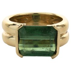 18 Karat Yellow Gold Green Tourmaline Ring Yellow Gold Tourmaline Emerald-cut Ring, Luxury Yellow Gold Tourmaline Emerald Ring, Formal Yellow Gold Emerald Ring, Physical And Chemical Properties, Green Tourmaline Ring, Green Emerald Ring, Green Purse, Tourmaline Ring, Green Tourmaline