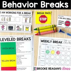 this is an image of behavior break activities