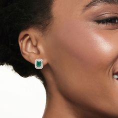 Ross-Simons - 2.00ct t. w. Emerald, .56ct t. w. Diamond Earrings in 14kt White Gold. This pair would make a delectable treat to the lover of luxurious things. Verdant green emeralds, totaling 2.00 carats, glow from the centers of each earring, with luminous double halos of .56 ct. t. w. round brilliant-cut diamonds to finish. Showcased in a fanciful setting of 14kt white gold. Clip/post, diamond and emerald earrings. Emerald birthstones are the perfect gift for May birthdays. Emerald Cut Diamond Accented Formal Earrings, Emerald Cut Diamond Accent Earrings For Formal Events, Emerald Cut Diamond Earrings With Halo Setting, Emerald Cut Earrings With Halo Setting For Anniversary, Emerald Cut Halo Setting Earrings For Anniversary, Classic Emerald Cut Halo Design Earrings, Classic Emerald Cut Halo Earrings, Luxurious Things, May Birthdays