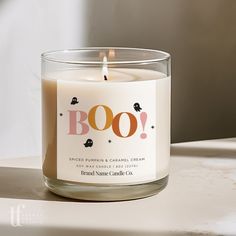 Cute Halloween Candle Label Canva Template | Rainbow Pastel - Trendy Fox Studio Candle Labels Ideas, Candle Packaging Design, Diy Candle Labels, Candle Labels Design, Candle Label Template, Candle Quotes, Halloween Candle, Pastel Halloween, Halloween Labels