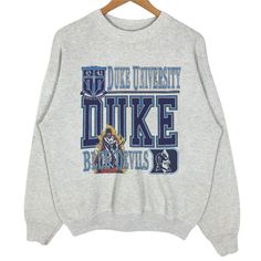 Cute Vintage Sweatshirts, Duke University Sweatshirt, Cute College Merch, Vintage Crewneck Outfit, School Merch, Vintage College Sweatshirts, Retro Crewneck, College Streetwear