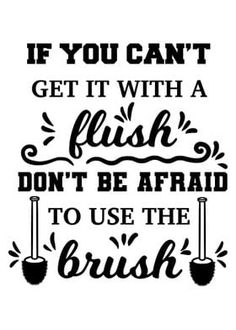 the phrase if you can't get it with a flush don't be afraid to use the brush