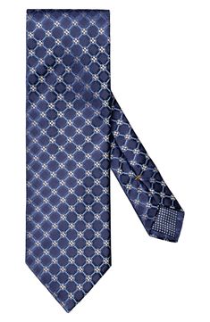 Effortlessly elevate your smart look while wearing a lustrous silk tie patterned with a textured floral design. 100% silk Dry clean Made in Italy Elegant Patterned Ties For Semi-formal Occasions, Elegant Patterned Standard Tie, Silk Patterned Ties For Black Tie Events, Luxury Silk Ties, Elegant Blue Ties, Patterned Silk Ties For Business, Classic Patterned Silk Suit And Tie Accessories, Elegant Patterned Ties For Formal Occasions, Patterned Silk Suit And Tie Accessories For Business