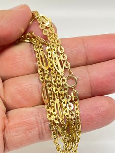 SALE, Old, Excellent condition, mark 75k yellow gold 23.5" in length Ladies Design, Chains Necklace, Designing Women, Labour Day, 18k Gold, Chain Necklace, Jewelry Necklaces, Bathing Beauties, Yellow Gold