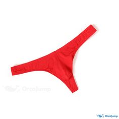 Orcajump - Premium Cotton Breathable Thong Underwear in Vibrant Monochrome for Ultimate Comfort and Sensuality Red Fitted String Swimwear, Fitted Red String Swimwear, Red Stretch T-back Swimwear, Red, Clothes