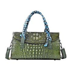 *** GENUINE LEATHER *** MEDIUM DARK GREEN CROCODILE EMBOSSED PATTERN Dark Green Crocodile Embossed Pattern Genuine Leather Shoulder Bag with Hand Scarf Strap and Shoulder Strap   SHOULDER BAG/HANDBAG WITH HAND SCARF STRAP AND SHOULDER STRAP DIMENSIONS OF BAG: 11.81 inches (Length) x 3.94 inches (Width) x 7.87 inches (Height) BRAND NEW WITH DUST BAG Luxury Double Handle Bag With Crocodile Pattern, Everyday Crocodile Pattern Crossbody Shoulder Bag, Handheld Leather Satchel With Crocodile Pattern, Daily Use Crocodile Pattern Crossbody Shoulder Bag, Luxury Rectangular Shoulder Bag With Crocodile Pattern, Rectangular Leather Bag With Crocodile Pattern, Leather Bags With Crocodile Pattern And Rectangular Shape, Luxury Crocodile Pattern Shoulder Bag For Daily Use, Handheld Leather Shoulder Bag With Crocodile Pattern