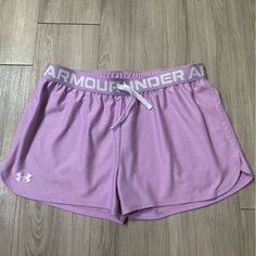 Under Armour Running/Workout Shorts Lavender Purple Youth Xl Never Worn, In Excellent Preowned Condition Sporty Short Lavender Bottoms, Sporty Lavender Shorts, Sporty Lavender Short Bottoms, Lavender Workout Shorts, Under Armour Pink Summer Shorts, Pink Under Armour Summer Shorts, Under Armour Casual Pink Shorts, Under Armour Pink Shorts, Pink Under Armour Shorts