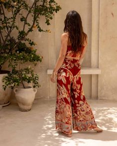 Our Reversible Pants are all about comfort and style, offering two beautiful looks in one. Designed with an elasticated waistband, they provide a timeless fit with every wear Maxi Kaftan, Red And Beige, Wide Trousers, Plain Tops, New Pant, Viscose Fabric, Flower Pattern, Slow Fashion, The River