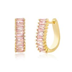 PRICES MAY VARY. 【High-Quality Material】These U shaped pink gold statement earrings are skillfully made from high-quality brass and AAA+ quality cubic zirconia,ensuring a lightweight wearing experience.The lead-free and nickel-free composition ensures optimal comfort for your ears. 【Chunky Pink Hoop Earrings】The timeless gold design of these earrings,in tandem with their modern hoop shape,creates a classic yet trend-driven accessory that transcends seasons.The simplicity of these Huggie Hoop Ear Gold Statement Earrings, Statement Drop Earrings, Earrings Crystal, Cubic Zirconia Earrings, Zirconia Earrings, Drop Dangle Earrings, Gold Rhinestone, Huggie Hoop Earrings, Circle Earrings