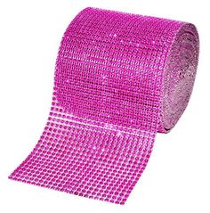 Hot Pink Rhinestone Bling Mesh Roll Mandala Crafts, Rhinestone Cups, Ribbon Roll, Crafting Jewelry, Party Centerpiece, Diamond Bling, Pink Christmas Decorations, Ribbon On Christmas Tree, Mesh Ribbon