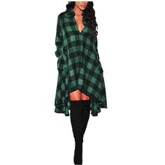 Yming Womens Lapel Collar Plaid Shirt Dresses Casual Checkered Dress Asymmetrical Hem Dress With Pockets Product Details Size: Xx-Large Color: Black Green Brand: No Brand Mpn: Gzcsq222-Black/Green-2xl Upc: Does Not Apply Ean: Does Not Apply * Department : Womens * Date First Available : December 19, 2021 Shirt Midi Dress, Tunic Shirt Dress, Asymmetrical Hem Dress, Tunic Tops Casual, Checkered Dress, Plaid Dress Shirt, Shirt Dress Casual, Shirt Dresses, Dress Shirts For Women