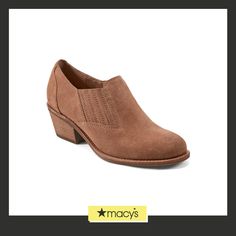 in stock Slip-on Suede Booties Medium Width, Brown Closed Toe Booties For Work, Fall Slip-on Closed Toe Boots, Slip-on Booties With Stacked Heel, Slip-on Booties With Stacked Heel, Medium Width, Fall Season Slip-on Boots With Closed Toe, Slip-on Closed Toe Boots For Fall, Slip-on Booties With Stacked Heel And Medium Width, Stacked Heel Booties With Medium Width