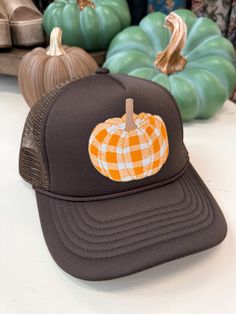 pumpkin trucker hat Brown Trucker Hat, Old Row, Purple Door, Cami Maxi Dress, Vintage Couture, Vintage Havana, Capri Blue, Dressy Tops, Kids Sneakers