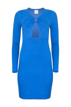 Lezat Dress Nelly Front Cut Out Modal Mini Dress - Azure Short Bra, Activewear Sets, Gifts For New Mums, Silk Pajamas, Pearl Jewellery Earrings, Independent Designers Fashion, Jacket Sale, Gifts For New Moms, Natural Fabrics