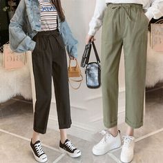 Women Cotton Elastic Waist Loose Wide Leg Pants Long Trousers Palazo Linen!_go | eBay Casual Cargo Pants For Fall, Versatile Harem Pants For Fall, Casual High-waisted Harem Pants For Spring, Casual Ankle-length Harem Pants For Fall, Casual Non-stretch Harem Pants For Fall, Casual Stretch Harem Pants For Spring, Casual Non-stretch Harem Pants For Work, Non-stretch Casual Harem Pants For Work, Casual Khaki Harem Pants For Fall