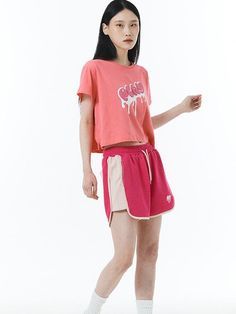 Editor's notesIt is a casual and comfy shorts in soft cotton fabric. The shorts features sporty vibe  relaxed silhouette  heart play logo symbol embroidery  and round hem.- Elastic waist- Drawstring on waist- Colorblock point- Side pockets- Back pocketMeasurements(in.)S / M- Waist: 12.6 in. / 13.6 in.- Hem: 11 in. / 11.6 in.- Rise: 11.4 in. / 11.6 in.- Length: 14.2 in. / 14.6 in.*Model info: Height 5â 8â / Fitting size: Size MComposition & Care- 100% Cotto Trendy Cotton Athletic Shorts For Streetwear, Casual Pink Cotton Shorts, Pink Cotton Athletic Shorts For Summer, Trendy Cotton Athletic Shorts With Relaxed Fit, Trendy Cotton Athletic Shorts, Relaxed Fit, Trendy Relaxed Fit Cotton Athletic Shorts, Comfortable Pink Cotton Shorts, Trendy Cotton Sports Shorts, Pink Cotton Athletic Shorts With Elastic Waistband