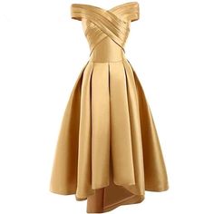 Off the Shoulder Gold High Low Party Dress Gold A-line Fitted Evening Dress, Fitted Gold Midi Dress For Prom, Banquet Satin Dress, Gold Satin Dress For Banquet, Gold Satin Dress For Banquets, Gold Satin Prom Evening Dress, Elegant Gold Midi Dress For Prom, Gold Satin Evening Dress For Prom, Gold Satin Dress For Prom Season