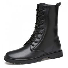 Color: Black Upper: Synthetic leather lining: Fabric Outsole : Rubber Hidden Heel material: PU increase by: 6.5 cm / 2.6 inches Occasion : Outdoor, work, leisure, business, hiking, travel, ride, overland Close : Lace up Style : Height Increasing Elevator Men's Combat Boot Toe: Rounded Toe 2020 hidden heel lift motorcycle boots that make you look taller 2.6 inch invisibly. Goodyear welted construction provides durability with an upper and sole that are heat-sealed and sewn together. 9-eye lace-up Leather High-top Combat Waterproof Boots, Classic Outdoor Martin Boots With Round Toe, Classic Martin Boots With Round Toe For Outdoor, Rubber Sole Combat Boots For Outdoor Activities, Round Toe Combat Boots With Rubber Sole For Outdoor, High-top Combat Boots With Rubber Sole For Walking, Combat High-top Leather Lace-up Boots, Leather High-top Combat Lace-up Boots, Classic Outdoor Combat Boots With Round Toe