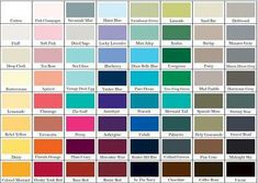 the color chart for different shades of paint