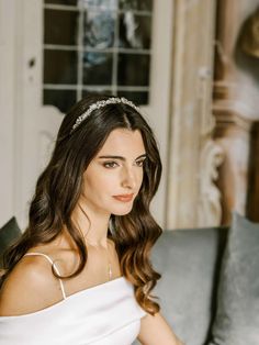 This beautifully delicate Bridal Headband Tiara has been created with beautiful sparkling crystal bejeweled leaves and creamy genuine freshwater pearls.|boho wedding,bohemian wedding,luxury wedding,boho bride,bohemian bride,bohemian wedding,boho headpiece,bohemian hair piece, bridal hair accessories,wedding photography and videography,bridal style,bride to be,future bride,bridal look,wedding outfit,bridal outfit,wedding ideas,wedding inspo, #glambride #bohobride #Bridaltiara #weddingheadpiece Bridal Hair Down, Wedding Hairstyles And Makeup, Beautiful Tiaras, Headband Tiara, Wedding Hair Down, Crystal Headband, Pearl Bridal, Bridal Show, Modern Bridal